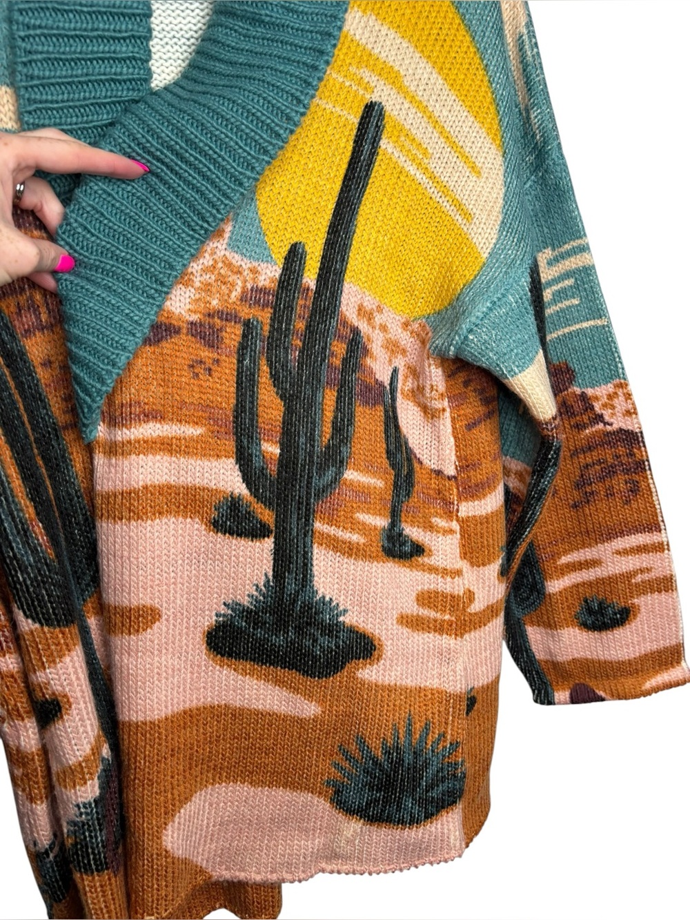 Wrangler Women Retro Desert Cardigan Western Aztec Large Oversized Southwestern - Picture 5 of 11